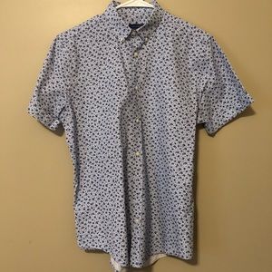 [ZARA] Printed Collared Button Up Short Sleeve (M)
